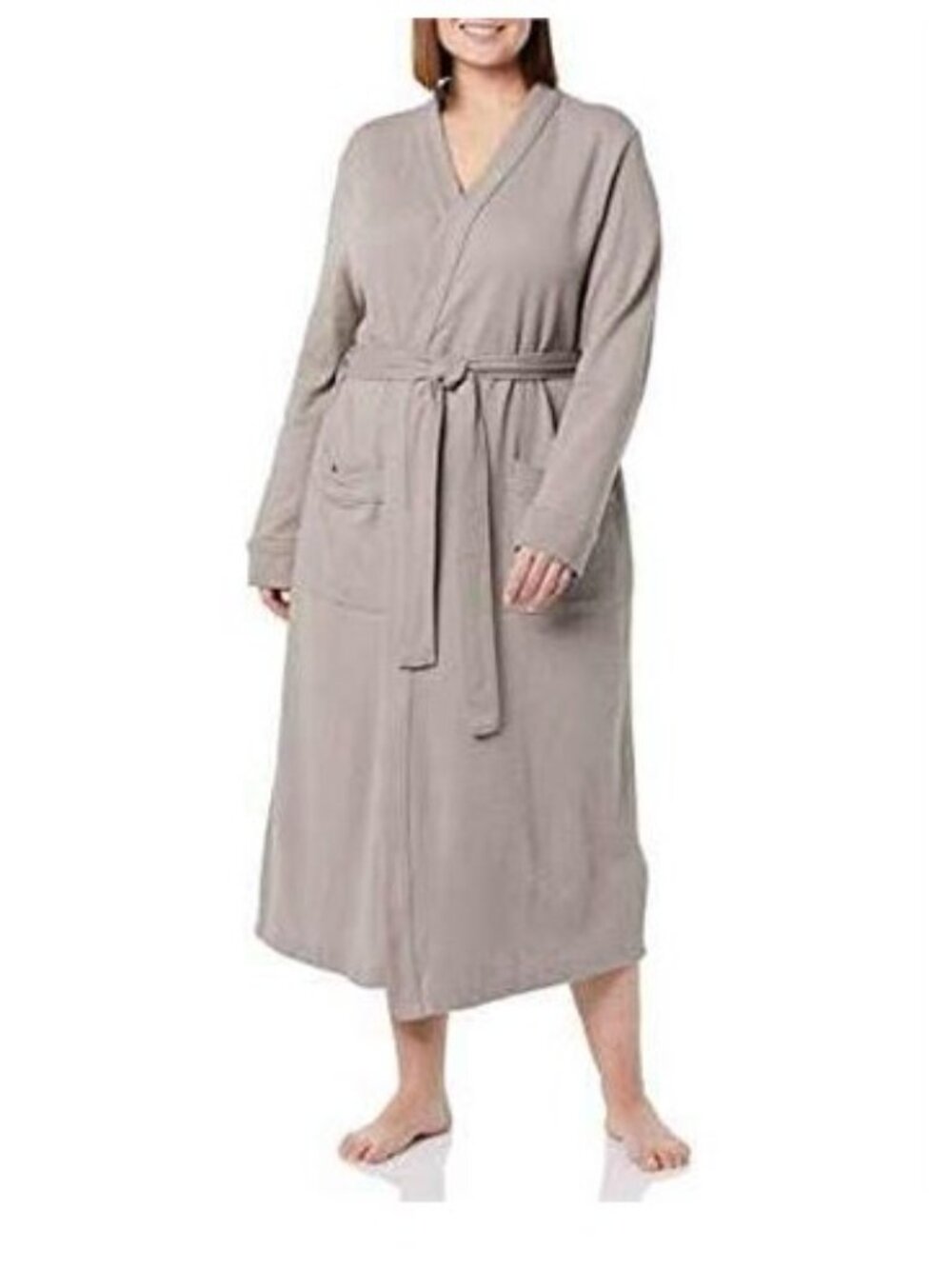 Women's Waffle Full-Length Robe Smokey Grey Size M Brand New